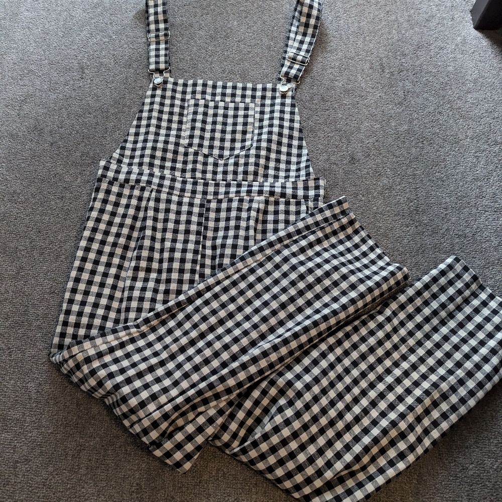 Gingham overalls